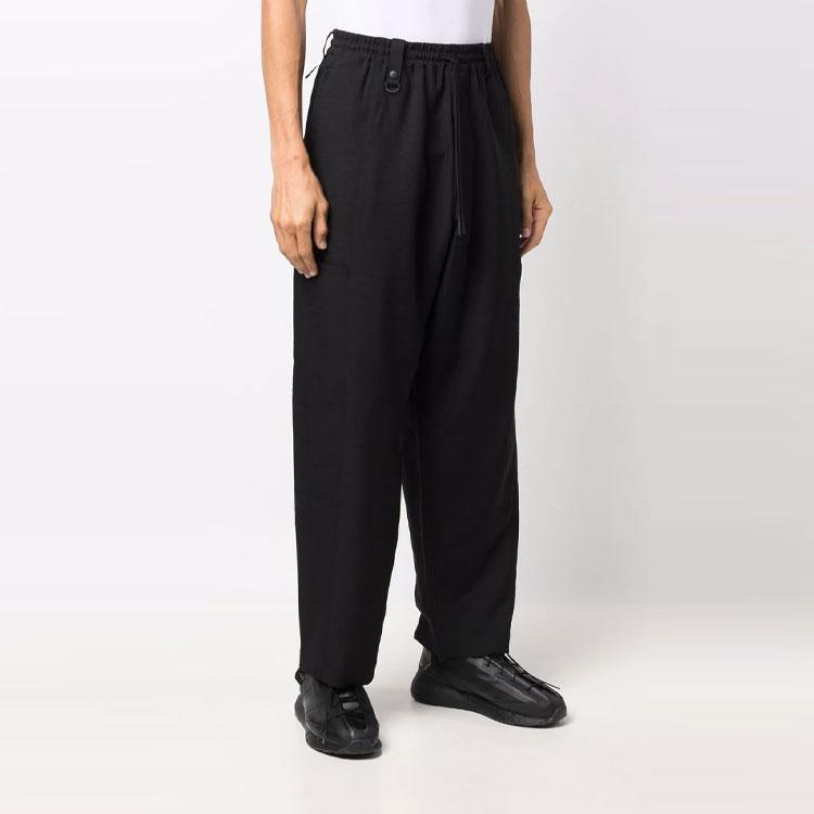 Y-3 Loose Fit Solid Color Straight Leg Sports Pants Men Bottoms Black HB3465