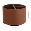 Multifunctional Desk Organizer Rotating Faux Leather Pencil Holder with 4 Compartments 360-degree Spinning Desk Organizer