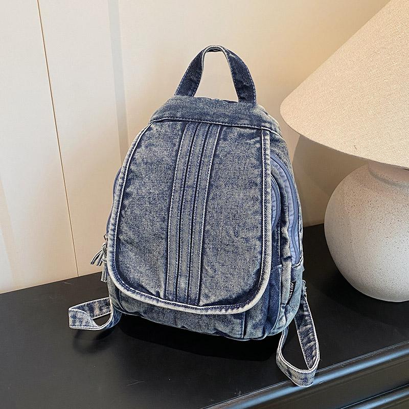 

Модный Повседневный Джинсовый Женский Рюкзак Большой Вместимости Джинсовая Сумка для Школы для Девочек-Подростков Наплечная Сумка Женский Рюкзак чёрный