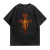 St Francis of Assisi San Damiano Cross Catholic Eastern Retro Unisexs T Shirt Vintage Washed Slightly Casual Stylish Versatile