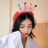 Plush Colorful Crown Hairband Soft Spa Headbands Elastic Furry Turban Non-slip Headwrap for Washing Face Makeup Tool