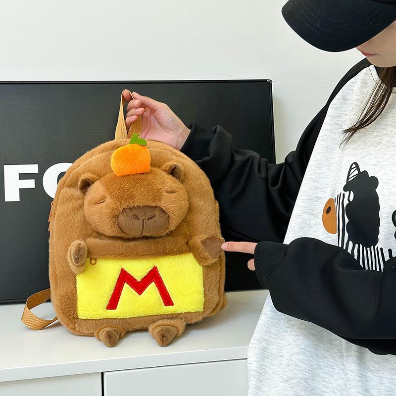 Kawaii Pluszowy Plecak Kapibara dla Kobiet Wszechstronna Kreskówkowa Zabawna Torba Crossbody Kapibala Duża Pojemność Torba Tote