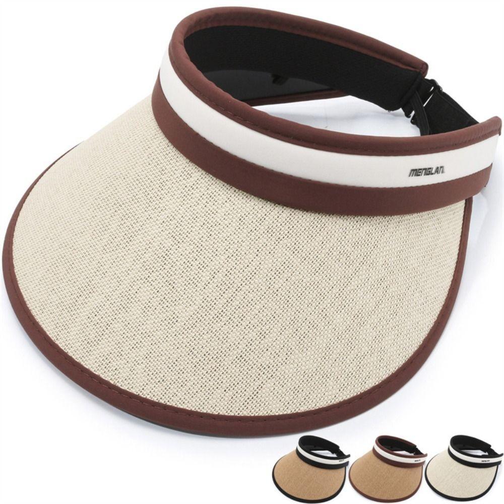 Foldable Straw Beach Hat UV Protection Hat Visor Cap Empty Top Hat  Summer Outdoor Activities