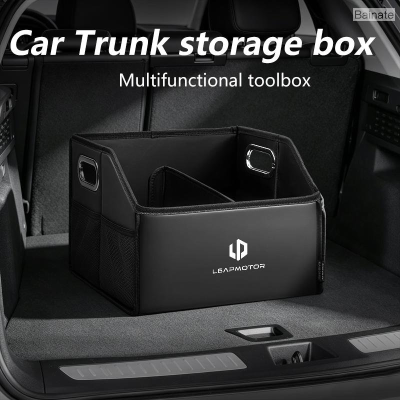 Car Trunk Storage Box, For Leapmotor C10 C11 C16 B01 B10 C01 2025 2026, Leather Storage Box, Folding Organizador Car Accessories