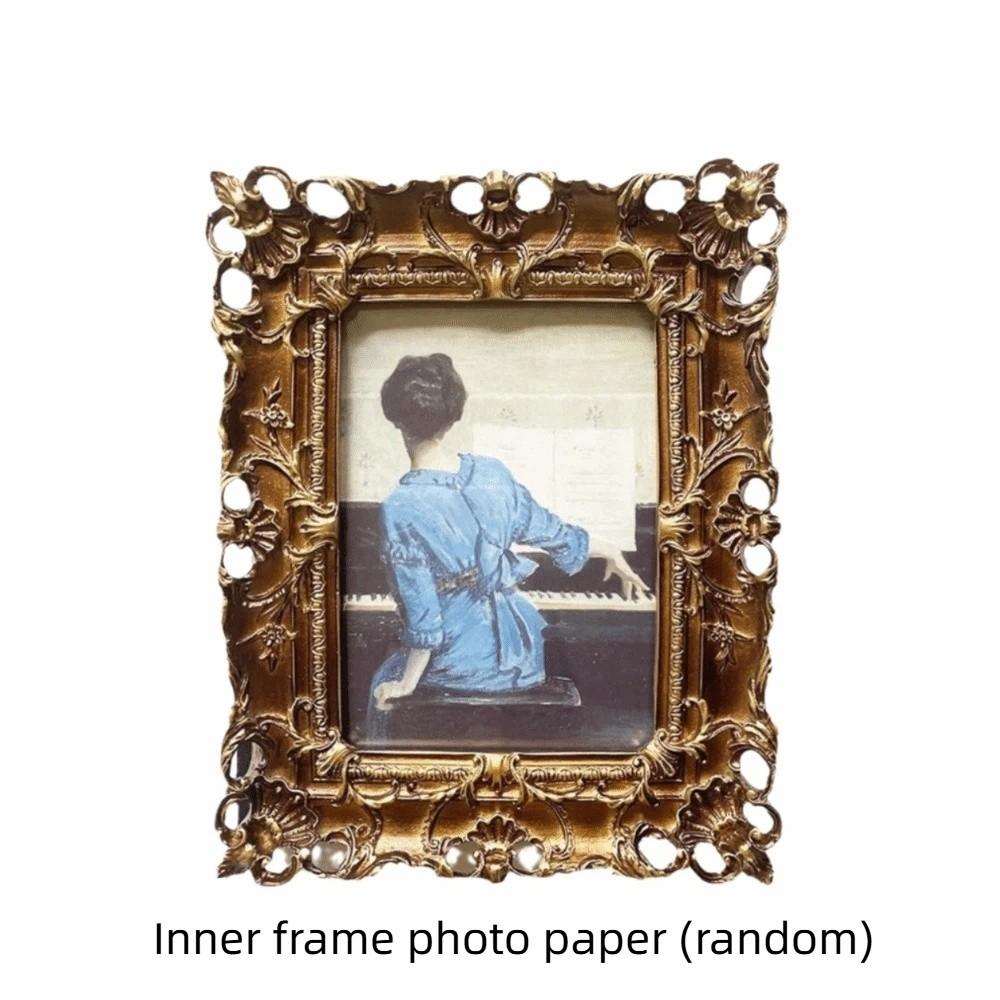 Vintage Ornate Picture Frame Resin Photo Props Frame Ornaments Photo Stand  Photo Display Resin