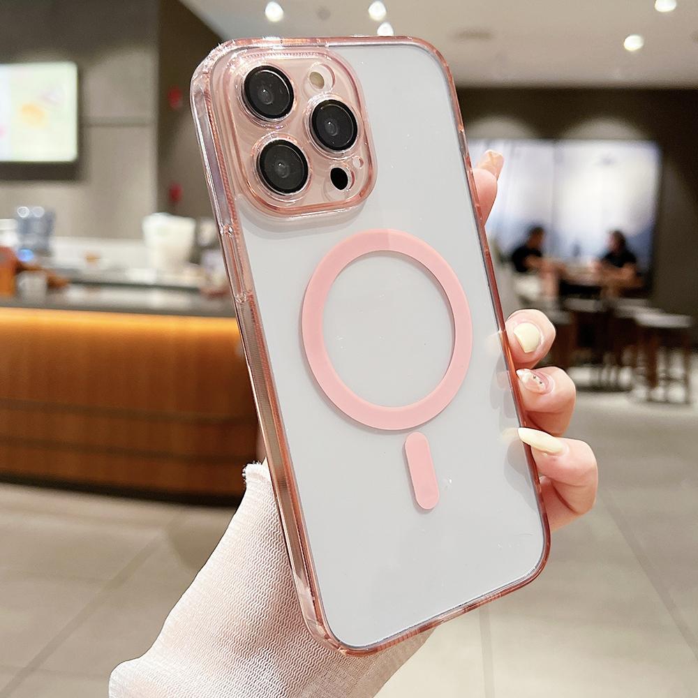 Transparent Magnetic Magsafe Case For iPhone 17 Air 16 15 14 13 12 11 Pro Max Plus Candy Color Hybrid Hard Soft Tpu Shell