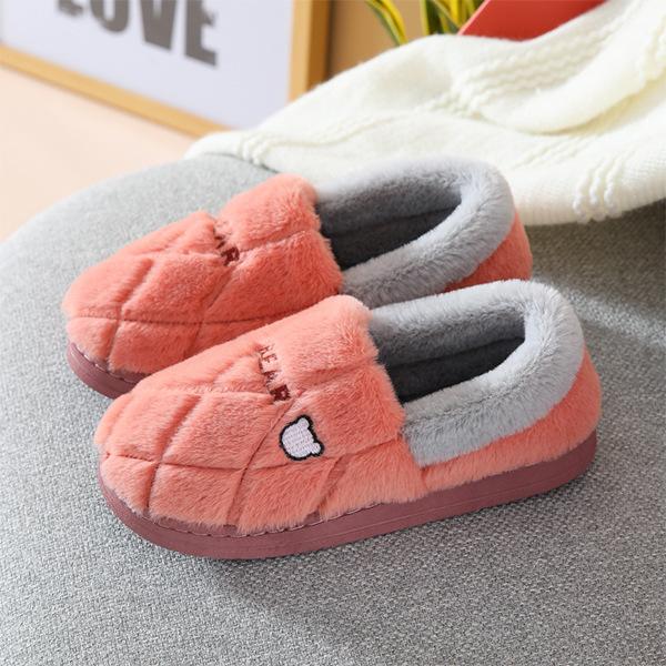 

Хлопковые тапочки женские весенне-осенние зимние для дома для помещений нескользящие на толстой подошве обувь для послеродового периода теплые домашние парные мужские 36-37