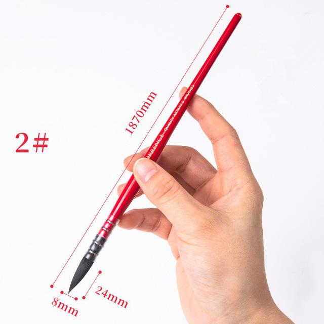 

1 шт. Кисть для акварели из беличьего волоса, подходит для акварельных художественных принадлежностей, заостренная ручка-швабра