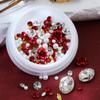 1pc Red 3D Alloy Rose Flower Nail Rhinestone Decoration Mix Simulation Pearls Charms Nail Accessories Valentine Manicure Supplies