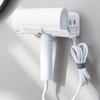 1-Piece Wall-Mounted Hair Dryer Organizer - Sleek White Plastic Corner Holder for Bathrooms and Homes.
