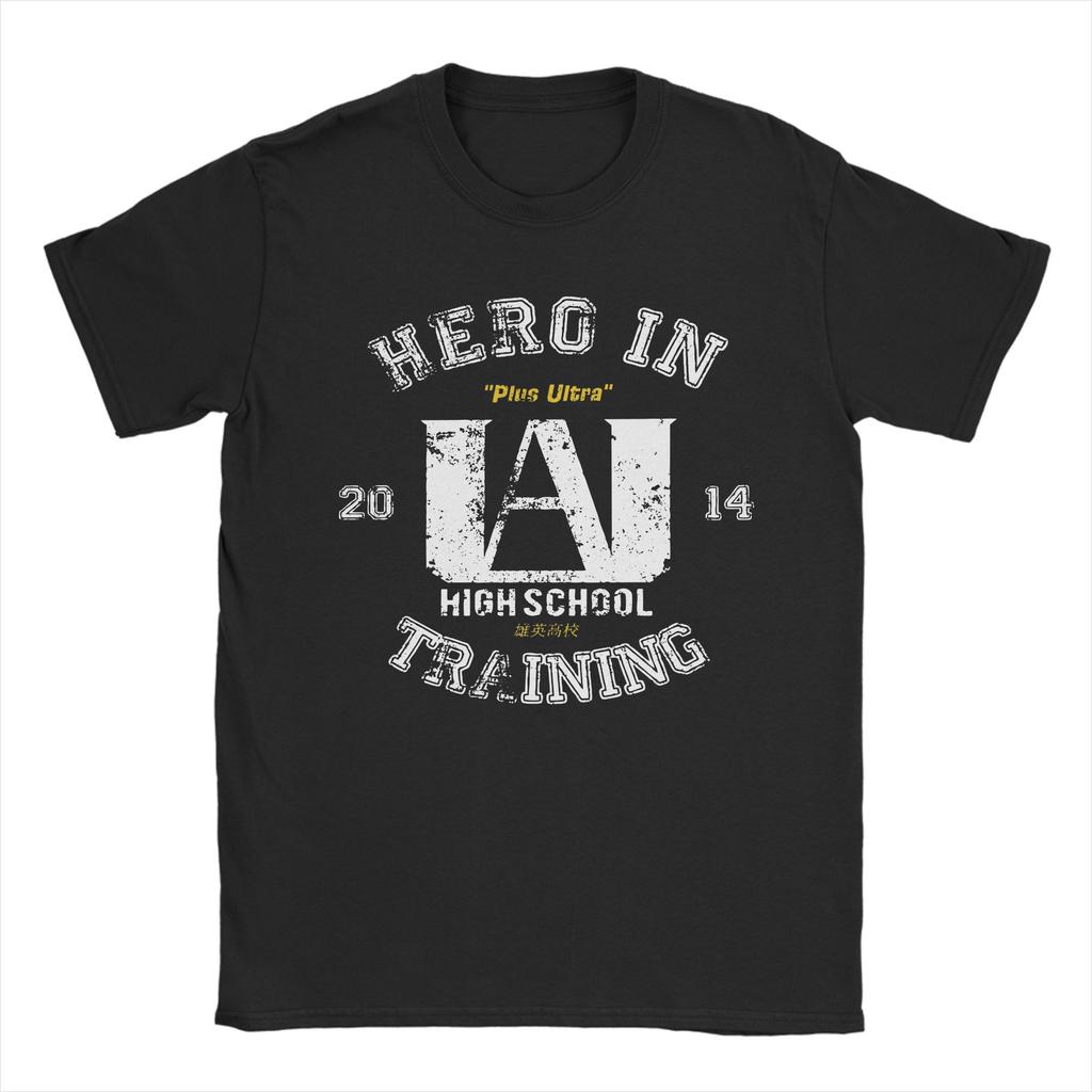 My Hero Academia Plus Ultra Gym T Shirts Men Women Pure Cotton Novelty T-Shirts Crew Neck  Tees Short Sleeve Clothes Printed