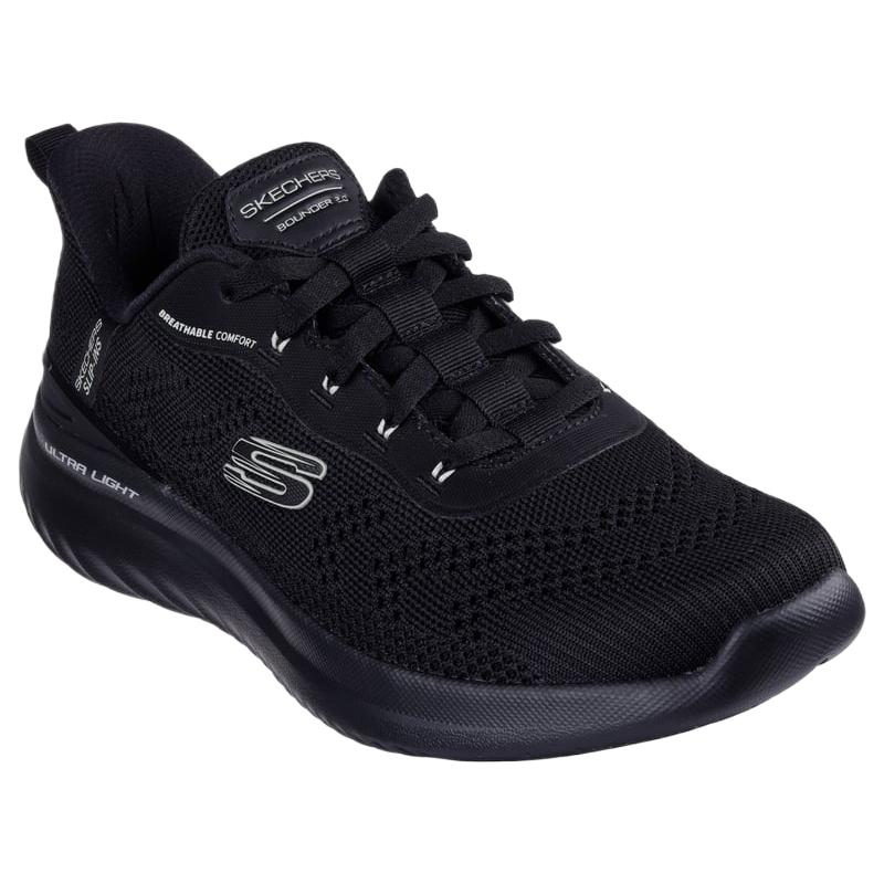 Skechers Bounder 2.0 Almir Comfortable Fashionable Simple Versatile Popular Low-Top Casual Shoes Men Sneaker Black 233031-BBK