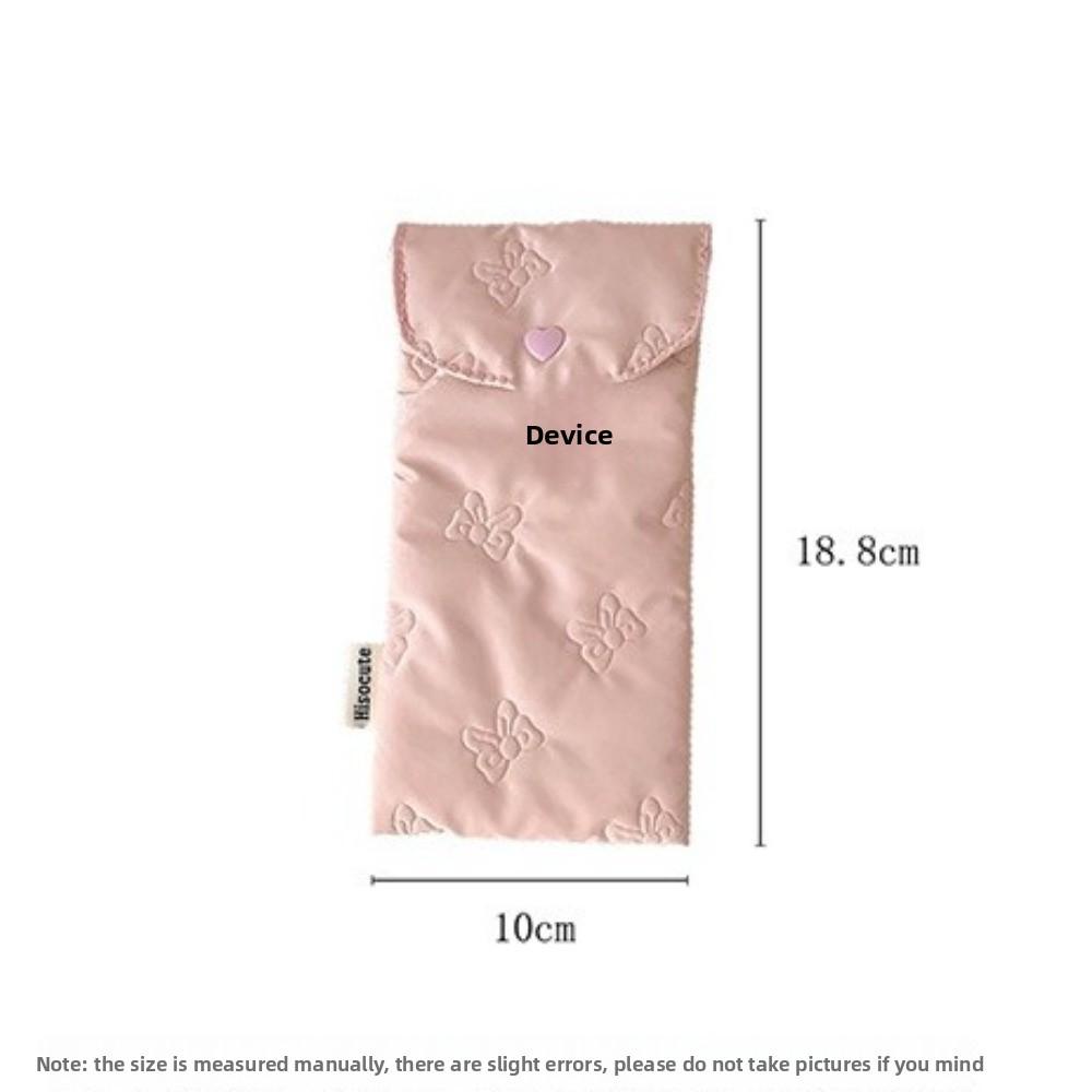 Lightweight Student Stationery Pouch with Button Cosmetic Bag New Glasses Protective Cover