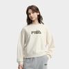 FILA HERITAGE Panda Embroidery Trendy Casual Versatile Crew Neck Pullover Sweatshirt Women Vapor White F51W538201FIV