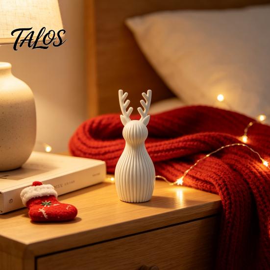 Minimalist Desktop Ornament 3D Printed Reindeer Sculpture, Modern Deer Figurine, Creative Sculpture for Office Holiday Elk Statue Living Room Tabletop