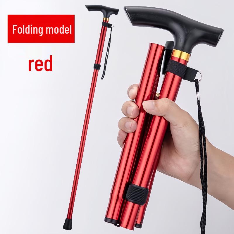 Foldable Unisex Aluminum Trekking Poles: Non-slip Walking Stick for Elderly
