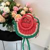 Small Hand-made Braided Bags Beach Summer Straw Bag Fashion Rattan Totes Lady Cute Watermelon Shoulder Bags Women Woven Handbags