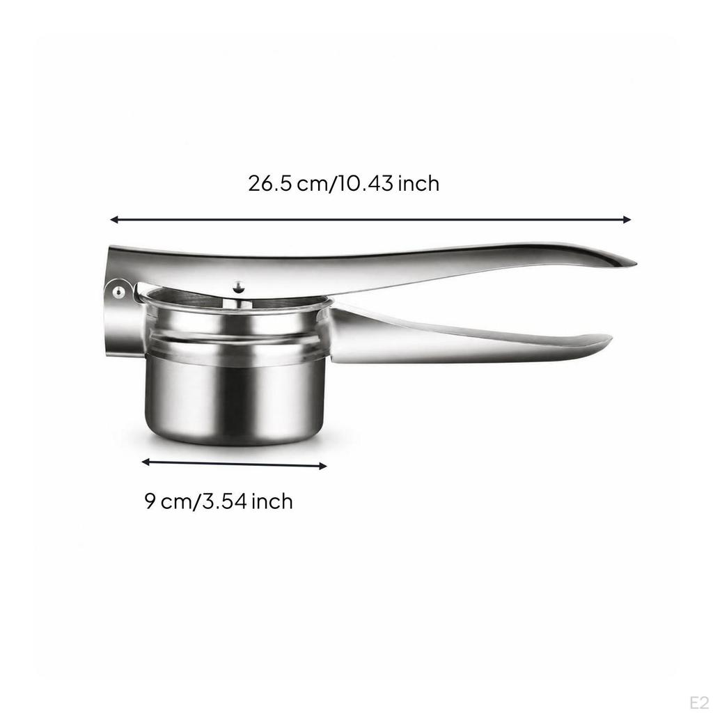 Stainless Steel Food Press Handheld Manual LongHandled Potato Ricer for Home Cooks,