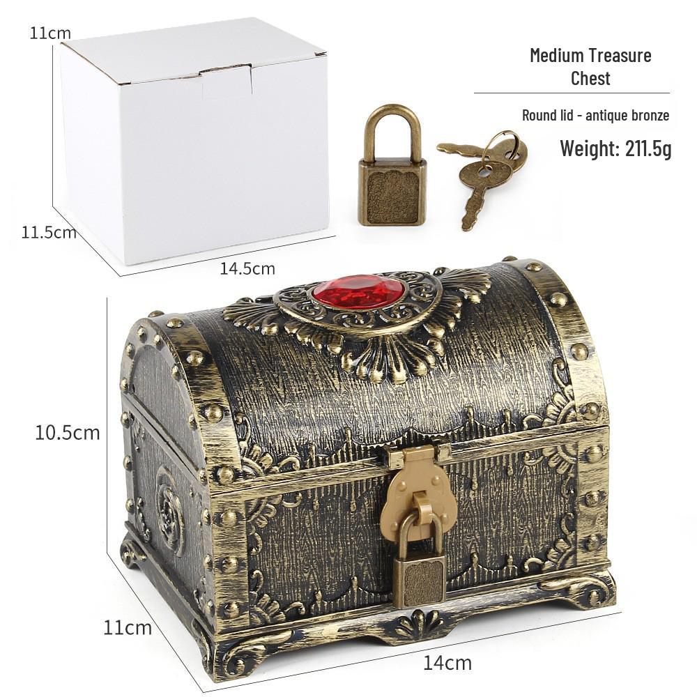 Pirate Medium Treasure Chest with Ruby Collectibles Antique Plastic Toy Storage