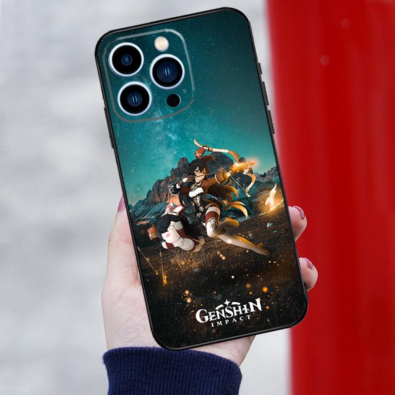 Anime Game Genshin Impact Phone Case For iPhone 15 16 Pro Max 12 13 Mini 11 14 Pro Max XR 16 15 Plus 16e Back Cover