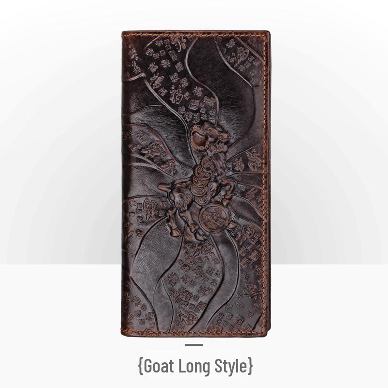 Carteira Masculina Retro em Couro Embossado – Padrão Crocodilo Longo com Vários Compartimentos para Cartões e Porta-Moedas.