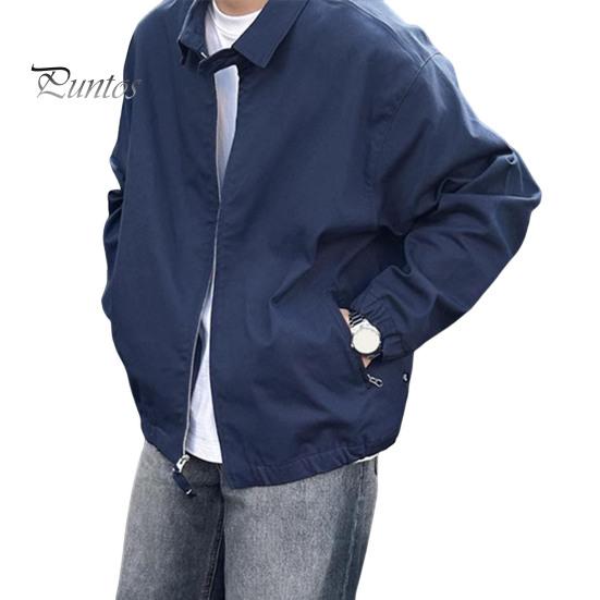 

Мужское пальто с воротником-лацканом, длинным рукавом, однотонная куртка с карманами, свободный крой, повседневная верхняя одежда в уличном стиле M темно-синий