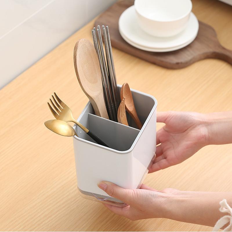 1pc Double Layer Detachable Chopsticks Cage Multifunctional Spoon Fork Storage Holder Cutlery Organizer Kitchen Accessories