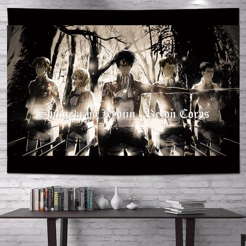Vertical Attack On Titan Anime Tapestry Cartoon Wall Art Hanging For Bedroom Dorm Living Room Home Decoration