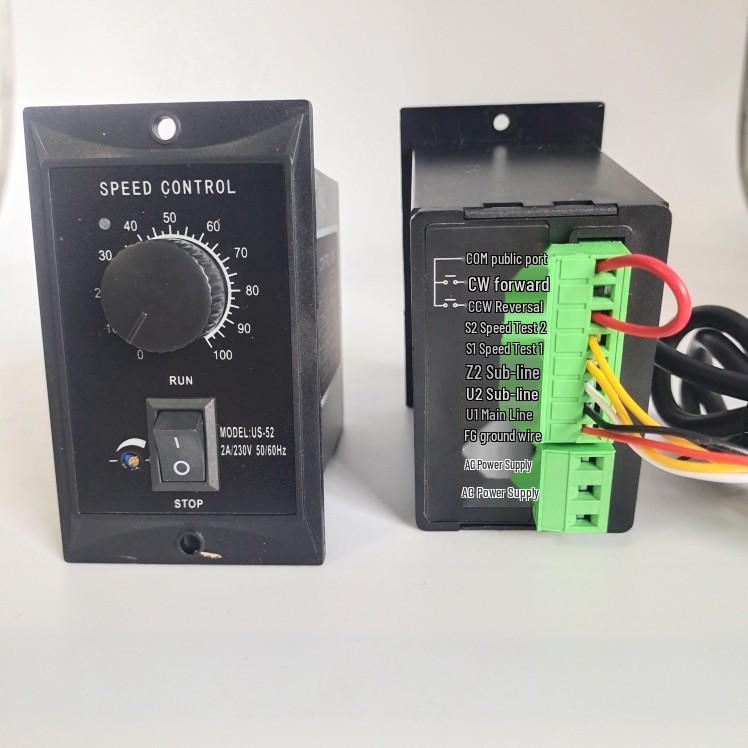 

US-52 AC 220V Single-Phase Motor Speed Controller - Compatible with 6W to 250W Motors