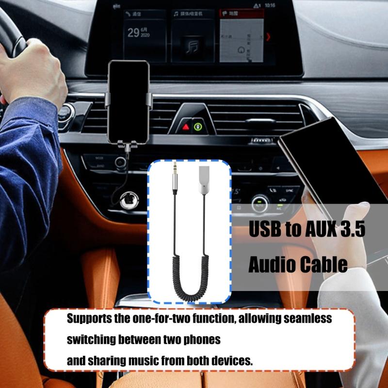 Kabellose USB-auf-3,5-mm-Auto-Adapter Klarer Klang Bluetooth-kompatible 5.4-Technologie und Plug-and-Play-Installation für Musik-Streaming