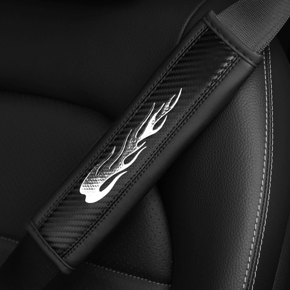 A Carbon Fiber PU Leather Flame Flash Blingbling Automotive Shoulder Strap Adorned with Automotive Upholstery Generic