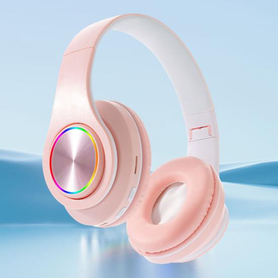 Wireless Headphones with RGB Breathing Light Stable Connection Low Latency Noise Reduction Deep Bass Bluetooth-compatible Over-Ear Headphones