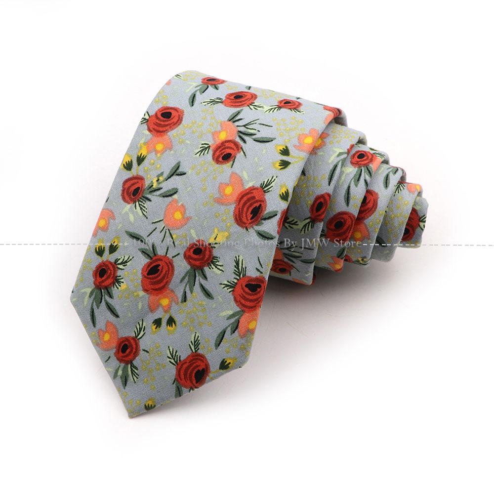New Chic, Blumenkrawatte, 100 % Baumwollkrawatte, für Männer, helle Farbe, lässige schmale Krawatte, Hochzeitsfeier