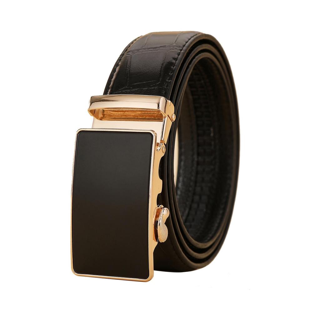 2025 Men's Fashion Leather Belt: Soft Leather, Automatic Buckle, Versatile for Casual or Dress Pants.