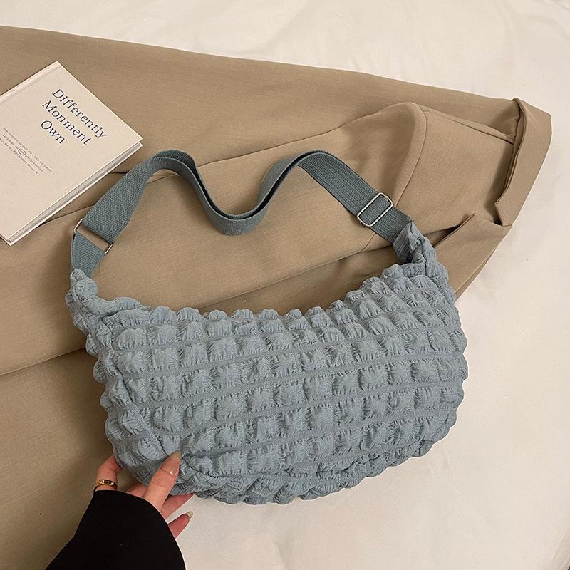 

Новая сумка Doudou мягкой текстуры женская сумка через плечо женская сумка-мессенджер для通勤 и отдыха сумка-облачко с пухом плиссированная сумка синий