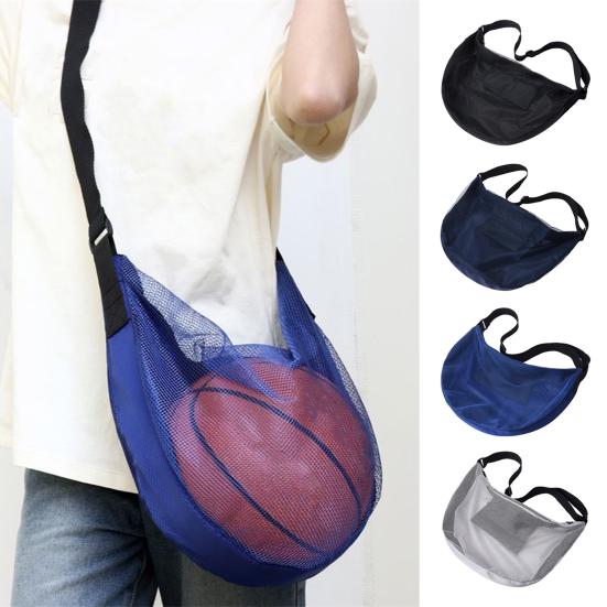 Single Ball Bag Crossbody Basketball Carrier Bag Waterproof Zippered Gym Shoulder Bag