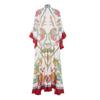 Middle East Independent Station Amazon European and American New Summer Print Three-Quarter Sleeve Stand Collar Double-sided Wear Jumpsuit DRESS