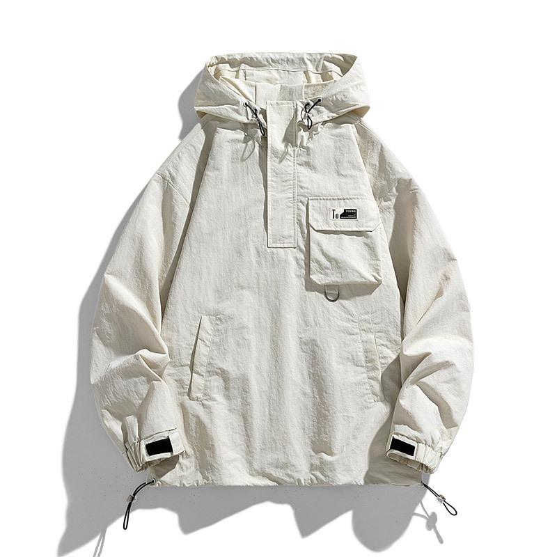 

Осенняя куртка Куртка Простая клетчатая Водонепроницаемая Ветрозащитная С Капюшоном Повседневная Универсальная Модная Куртка Мужская и Женская M слоновая кость