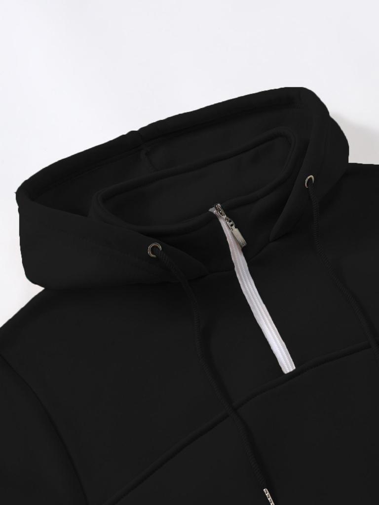 Men's European Fit Half-Zip Hoodie - Casual Spring/Autumn Sport Jacket