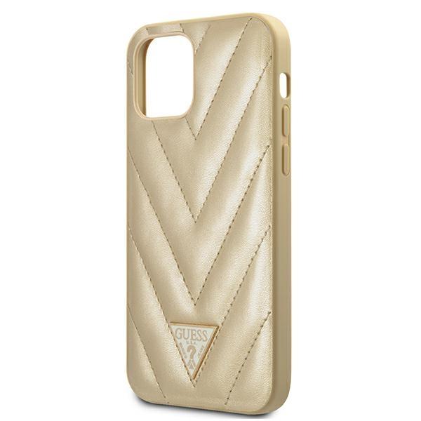 Guess Guhcp12Spuvqtmlbe Iphone12 Mini 5,4 Złoty/Gold Hardcase V-Quilted Collection