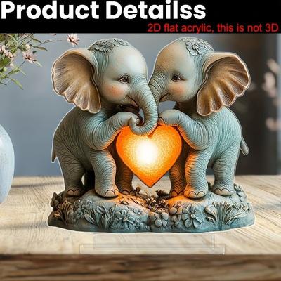 1 pièce d'ornement de décoration de maison en forme d'éléphant et de cœur, adapté à la décoration du salon. C'est un cadeau pour la famille