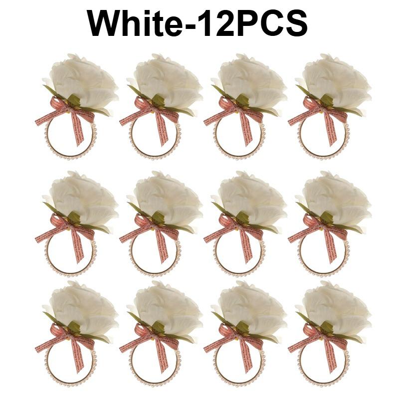 1-24PCS 2026 Pearl Rose Napkin Ring Creative Elegant Holder for Hotel Wedding Party Dining Table Decoration Accessories