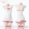 Fun Christmas Plush Backless Maid Dress Bear Nightdress, Sexy Plaid Lace Bow Pajamas Hip Skirt