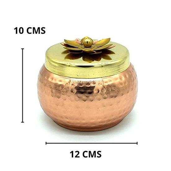 12 cm Kupferfinish Metall Traditionelle Dekorative Schale für Feste Kupferbraun