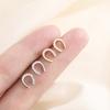 Delicate Small U Shaped Horseshoe Zircon Stud Earrings Sweet Minimalist Fashion Jewelry For Women Elegant Daily Wear Accessories