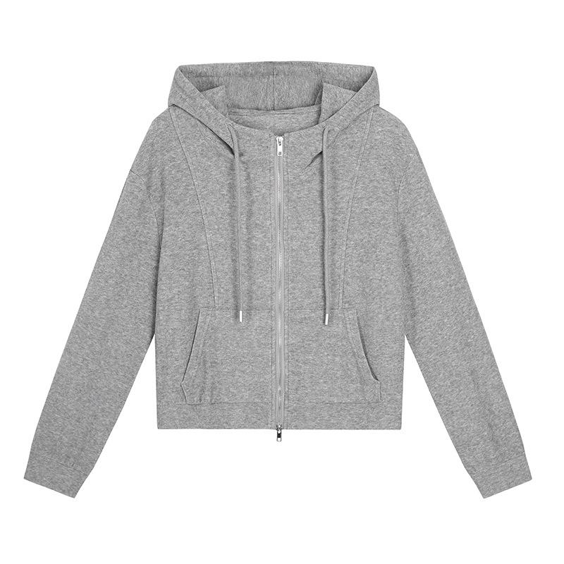 Women's Plus Size Slimming Long Sleeve Sporty Jacket - Autumn Fat MM Belly Covering Sweatshirt