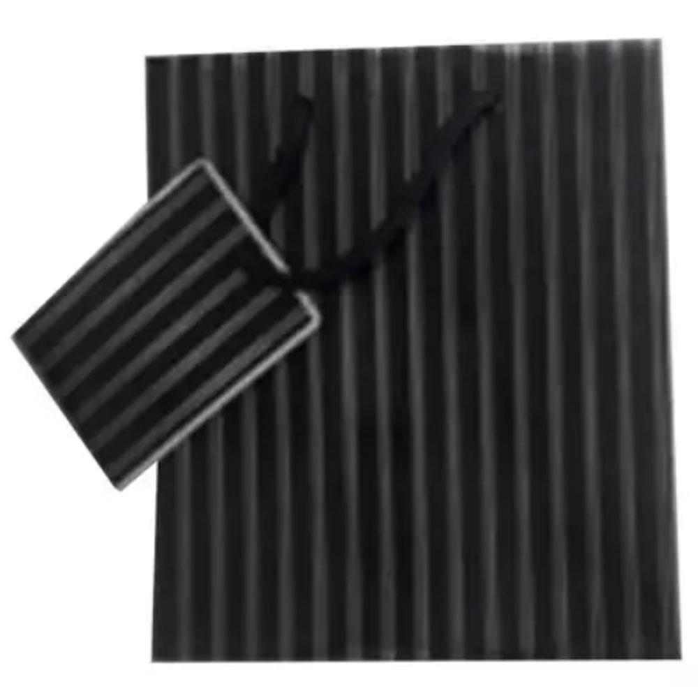 Ozcorp Medium Nadelstreifen Geschenktasche (Schwarz / Silber)