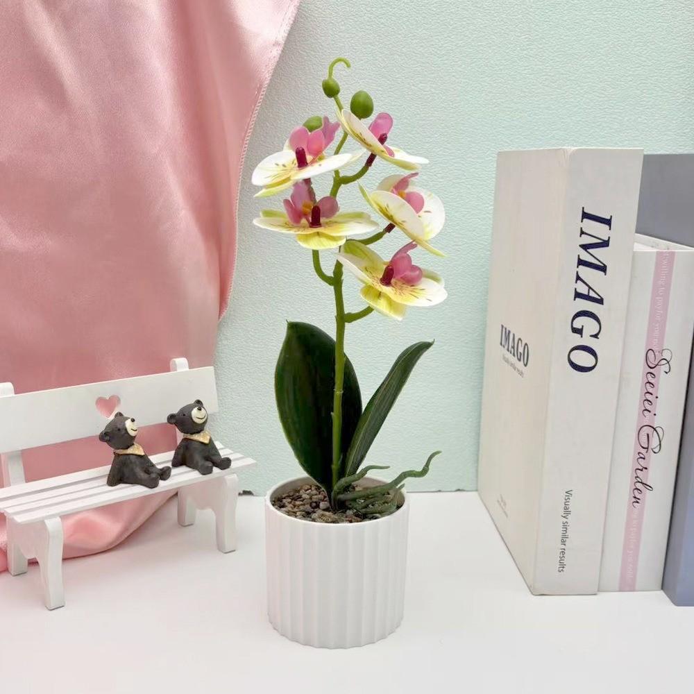Artificial Plastic Phalaenopsis Flower Bonsai For Event Decoration Home Styling