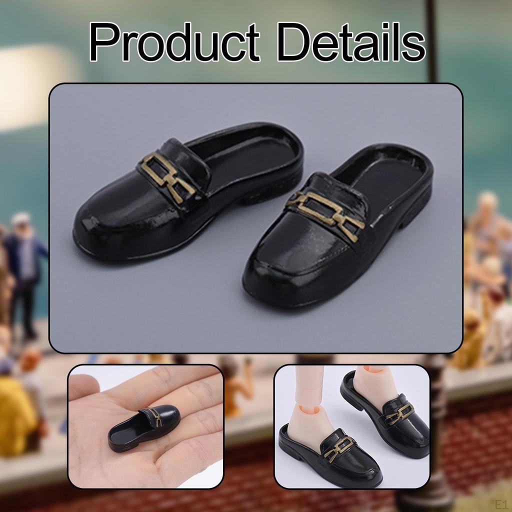 1/6 Scale Action Figures Mules Shoes BJD Doll Loafers DIY Walking Kids Adults Gifts Uniform Dress