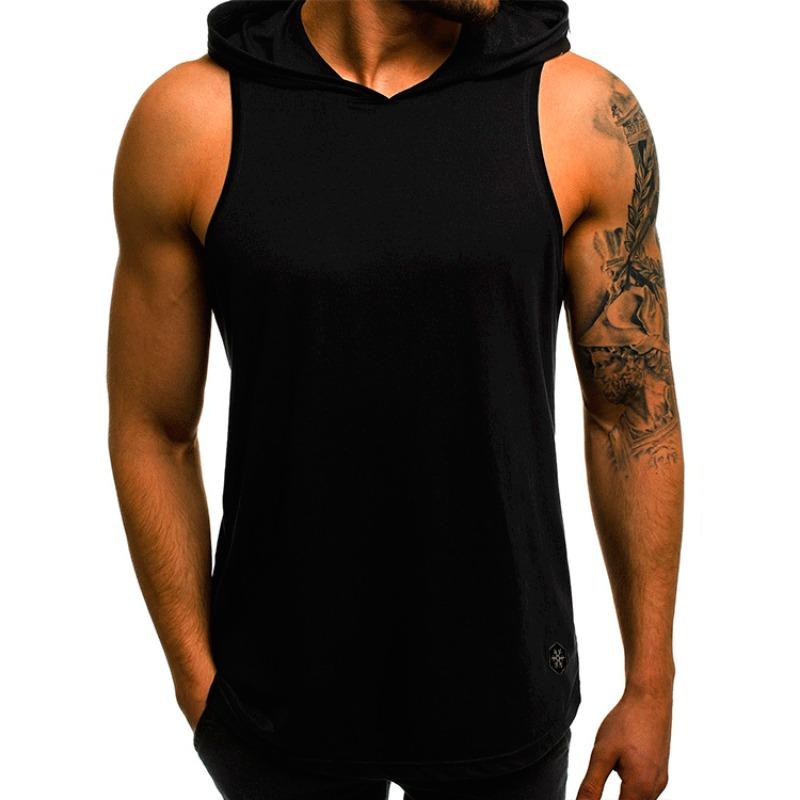 Men S Slim Breathable Sleeveless Hooded Sports Vest